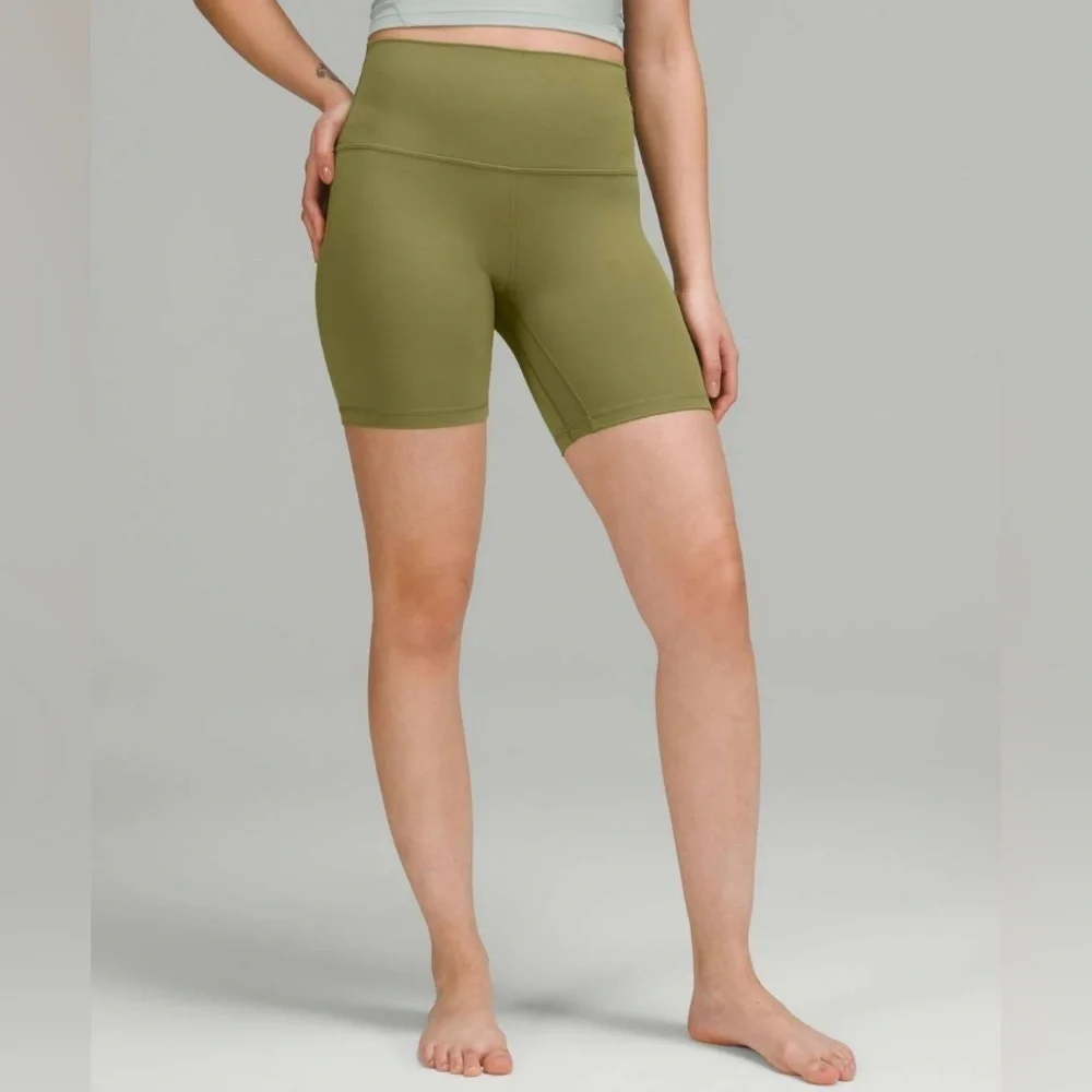 Lululemon Align High-Rise Shorts 6” Bronze Green Sz 2 Retired Color Nulu Fabric
